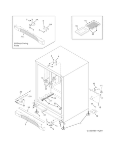 Cabinet Diagram and Parts List for EI24BC10QS0  Electrolux Wine and Beverage Cooler