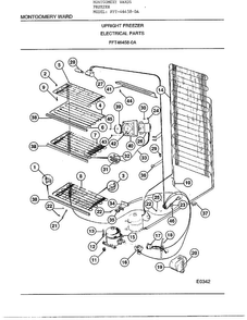Upright Freezer/electrical Parts Diagram and Parts List for 46458-OA  Frigidaire Freezer