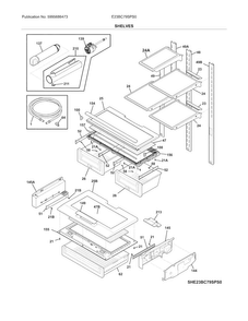 Shelves Diagram and Parts List for E23BC79SPS0  Electrolux Refrigerator