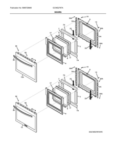 Doors Diagram and Parts List for GCWD2767ADD  Frigidaire Wall Oven