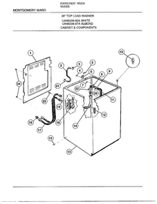 28` Top Load/cabinet/components Diagram and Parts List for 6308A  Frigidaire Washer