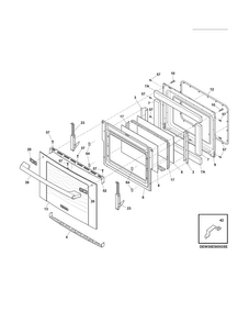 Door Diagram and Parts List for EW30ES65GSH  Electrolux Range