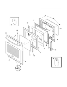 Door Diagram and Parts List for FGEF3055MBB  Frigidaire Range