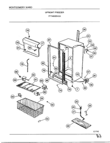 Upright Freezer Page 3 Diagram and Parts List for 46659A  Frigidaire Freezer