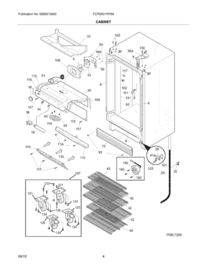 05 - CABINET Diagram and Parts List for FCRS201RFB6  Frigidaire Refrigerator