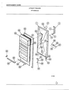Upright Freezer Diagram and Parts List for 49669  Frigidaire Freezer