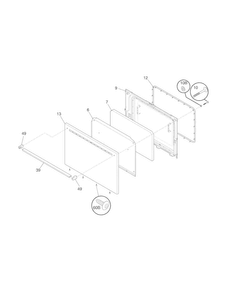 Door Diagram and Parts List for FEF312BSH  Frigidaire Range