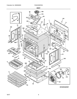 03 - Body Diagram and Parts List for FGEW3065PDB  Frigidaire Wall Oven
