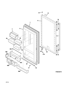 Door Diagram and Parts List for E32AR85PQSB  Electrolux Refrigerator