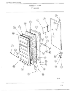 Freezer 16 Cubic Feet Diagram and Parts List for 46351-0B  Frigidaire Freezer