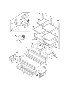 Shelves Diagram and Parts List for 25370443410  Kenmore Refrigerator