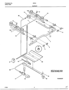 Burner Diagram and Parts List for 280440C  Frigidaire Range