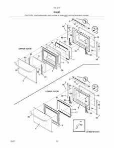 Doors Diagram and Parts List for 79047872406  Kenmore Wall Oven
