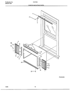 Window Mounting Parts Diagram and Parts List for 5137006A  Frigidaire Air Conditioner