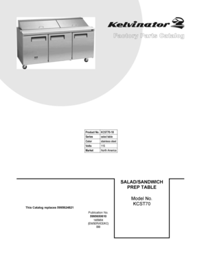 01 - COVER SHEET Diagram and Parts List for KCST70-18  Frigidaire Miscellaneous