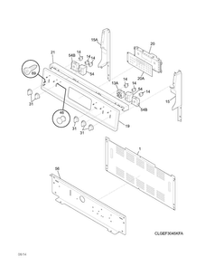 Backguard Diagram and Parts List for FGEF3055MFG  Frigidaire Range