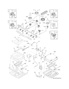 Burner Diagram and Parts List for FGGF304DPFA  Frigidaire Range
