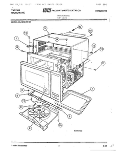 Microwave Diagram and Parts List for 56-1030  Frigidaire Microwave