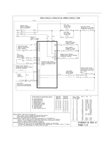Wiring Diagram Diagram and Parts List for FFES3025LBD  Frigidaire Range