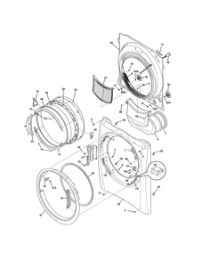 Front Panel/lint Filter Diagram and Parts List for EIMED55IMB3  Electrolux Dryer