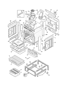 Body Diagram and Parts List for FFGS3025PBA  Frigidaire Range