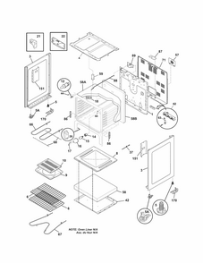 Body Diagram and Parts List for 79090213014  Kenmore Range