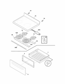 Part Location Diagram of 316282973 Frigidaire MAINTOP ASSEMBLY