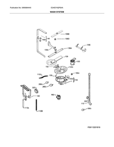 Wash System Diagram and Parts List for E24ID74QPS4A  Electrolux Dishwasher