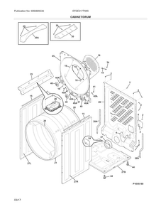 Cabinet/drum Diagram and Parts List for EFDE317TIW0  Electrolux Dryer