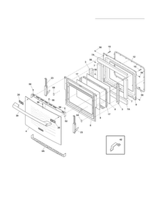 Door Diagram and Parts List for EI27EW35KB1  Electrolux Wall Oven
