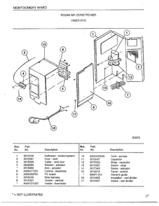 Room Air Conditioner Page 2 Diagram and Parts List for 5198G  Frigidaire Air Conditioner