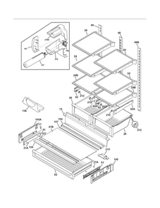 Shelves Diagram and Parts List for FPHG2399MF5  Frigidaire Refrigerator