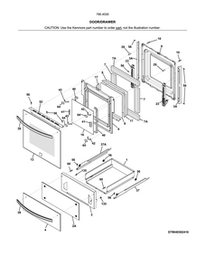 Door/drawer Diagram and Parts List for 79040309411  Kenmore Wall Oven