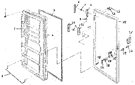 Freezer door Diagram and Parts List for 7577293131  Frigidaire Freezer