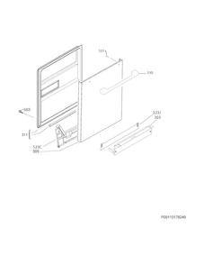 Door Diagram and Parts List for E24ID74QPS0A  Electrolux Dishwasher