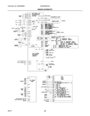 11 - Wiring Schematic Diagram and Parts List for EW26SS85KS2  Electrolux Refrigerator