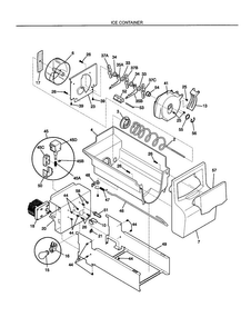 Ice Container Diagram and Parts List for FRS26KR4JW1  Frigidaire Refrigerator