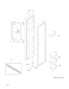 Part Location Diagram of 807460015 Frigidaire FREEZER DOOR