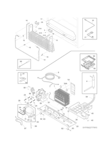 Cooling System Diagram and Parts List for 25370342417  Kenmore Refrigerator