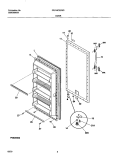 DOOR Diagram and Parts List for FFU14C3CW0  Frigidaire Freezer