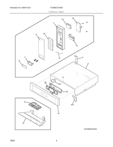 Control Panel Diagram and Parts List for FCWM2727ABG  Frigidaire Microwave Oven Combo