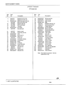 Upright Freezer Page 6 Diagram and Parts List for 49269B  Frigidaire Freezer
