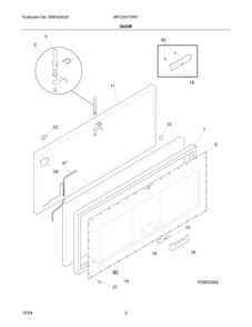 Door Diagram and Parts List for MFC25V7DW1  Frigidaire Freezer