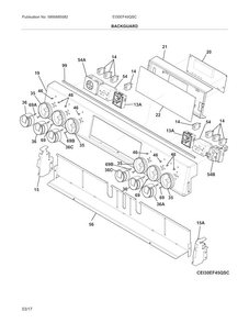 Backguard Diagram and Parts List for EI30EF45QSC  Electrolux Range