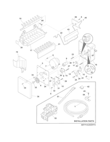 Ice Maker Diagram and Parts List for FGHC2331PF4  Frigidaire Refrigerator