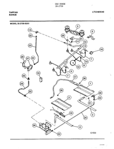 Gas Range Page 3 Diagram and Parts List for 30-2759  Frigidaire Range