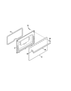 Door Diagram and Parts List for FEF305PHTB  Frigidaire Range