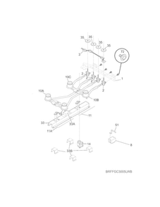 Burner Diagram and Parts List for FFLC3005LWB  Frigidaire Cooktop