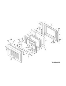 Door Diagram and Parts List for FGEW3045PFC  Frigidaire Wall Oven