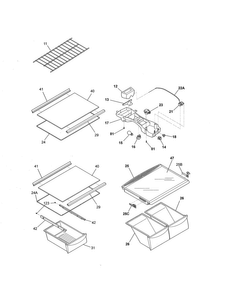 Shelves Diagram and Parts List for FFHT2117LB8  Frigidaire Refrigerator